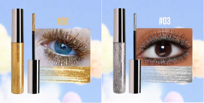 Färgglad Glittermascara