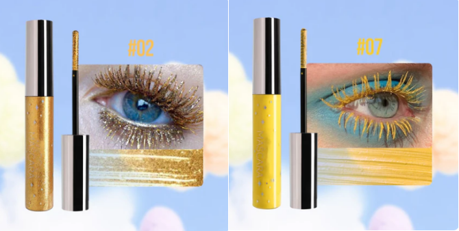 Färgglad Glittermascara