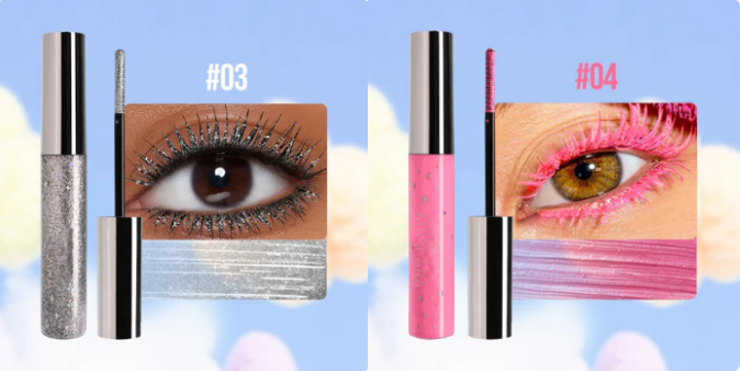 Färgglad Glittermascara