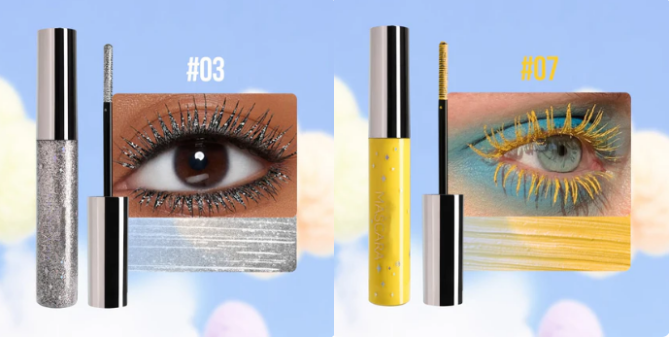 Färgglad Glittermascara