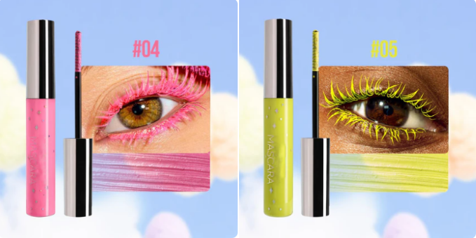 Färgglad Glittermascara