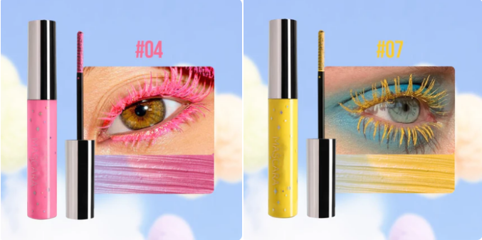 Färgglad Glittermascara
