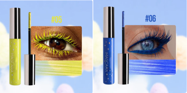 Färgglad Glittermascara