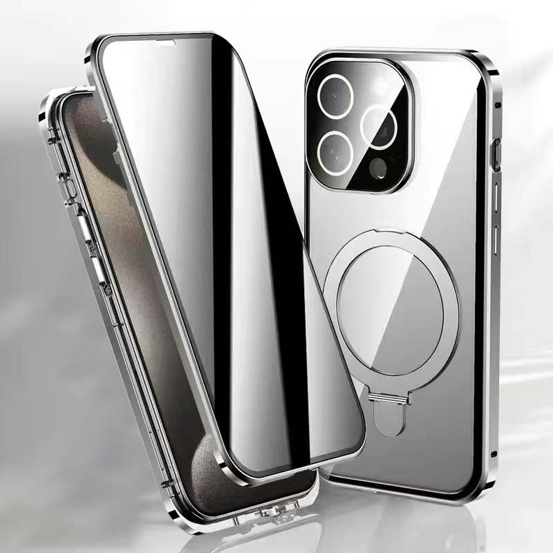 Magnetiskt fäste i metall för mobiltelefon (dubbelsidigt heltäckande)