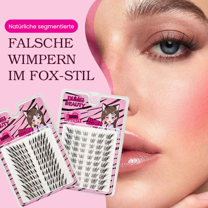 Naturliga segmenterade falska ögonfransar i Fox Style/Naturliga segmenterade falska ögonfransar i Fox Style