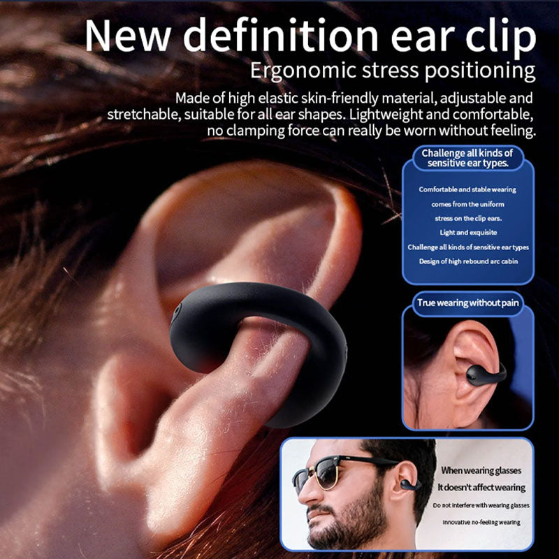 đ«Bluetooth-headset med öronklĂ€mma för sport benledningđ§