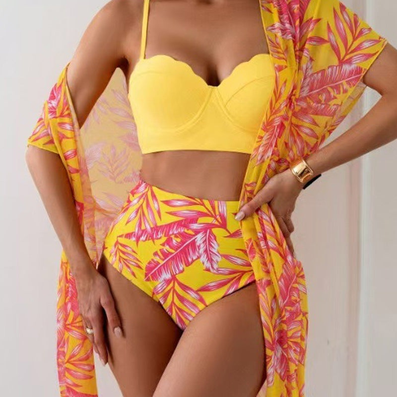 💛💛Bikiniset Med Lönnlövsmönster