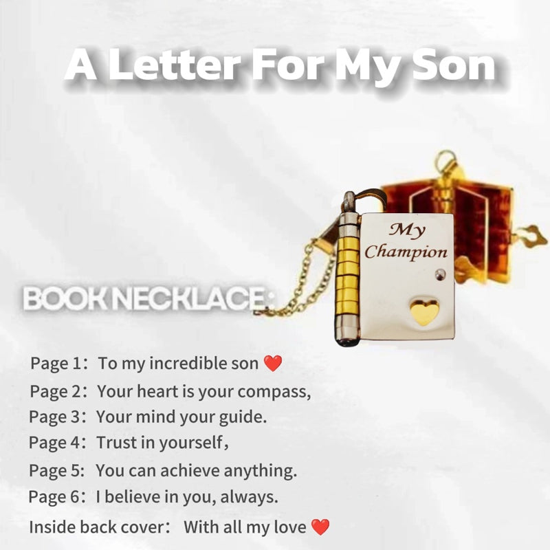 đȘmini Book Necklace - Evig kĂ€rlek ingraverad i mönster