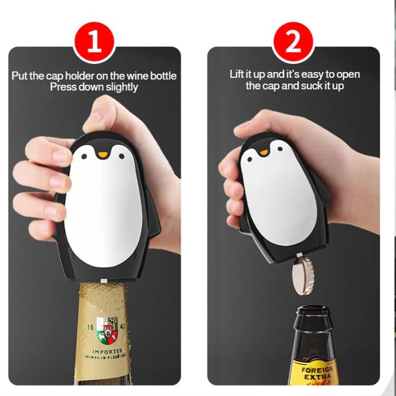 đŻKöp en fĂ„ en gratisïŒ- Penguin rostfri flasköppnare