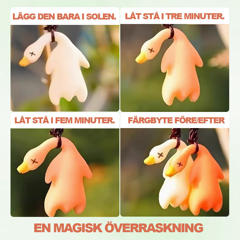 Färgskiftande stekt anka bilhängande🐤