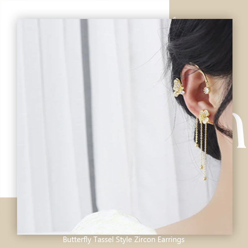 Butterfly Tassel Style Zirkonörhängen