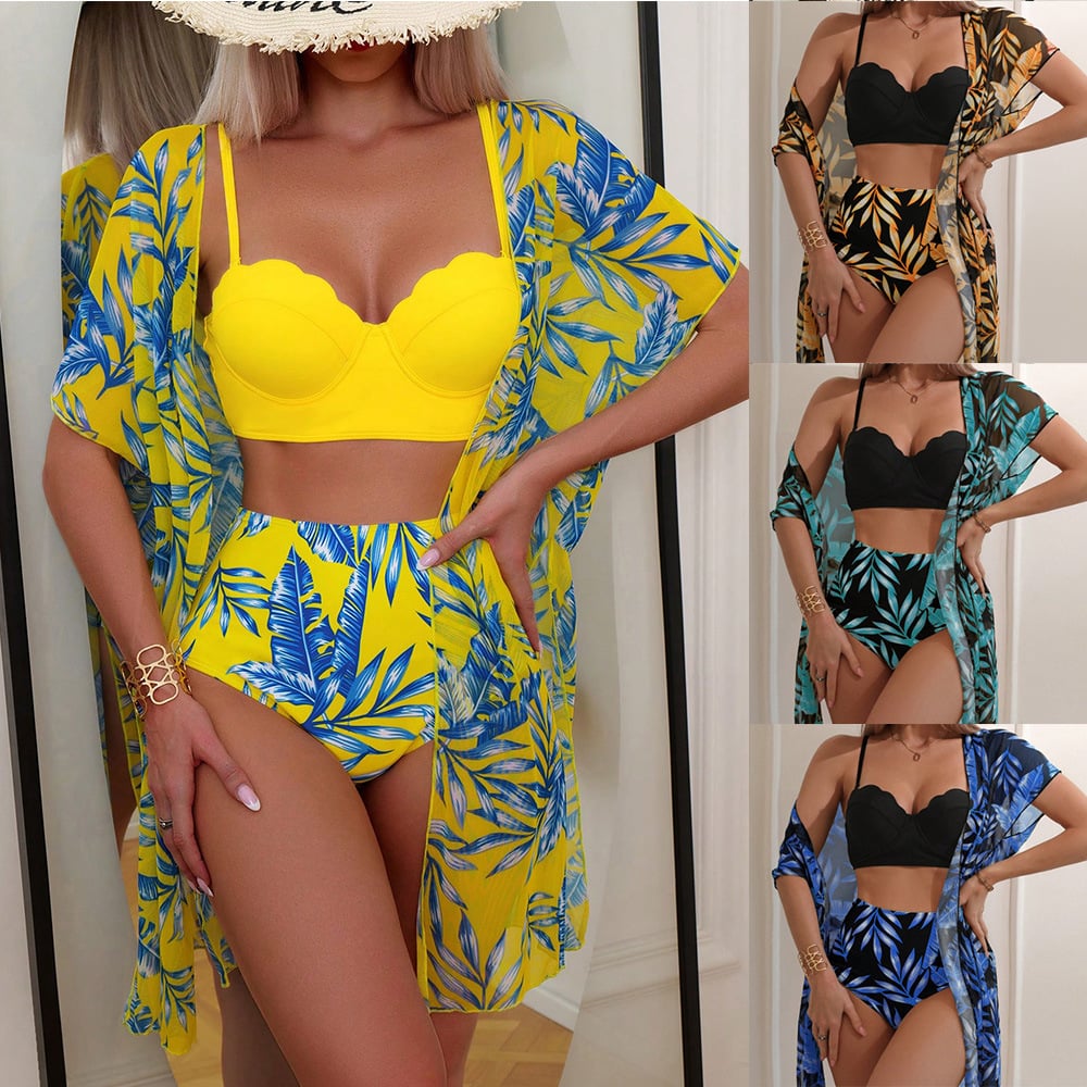 💛💛Bikiniset Med Lönnlövsmönster
