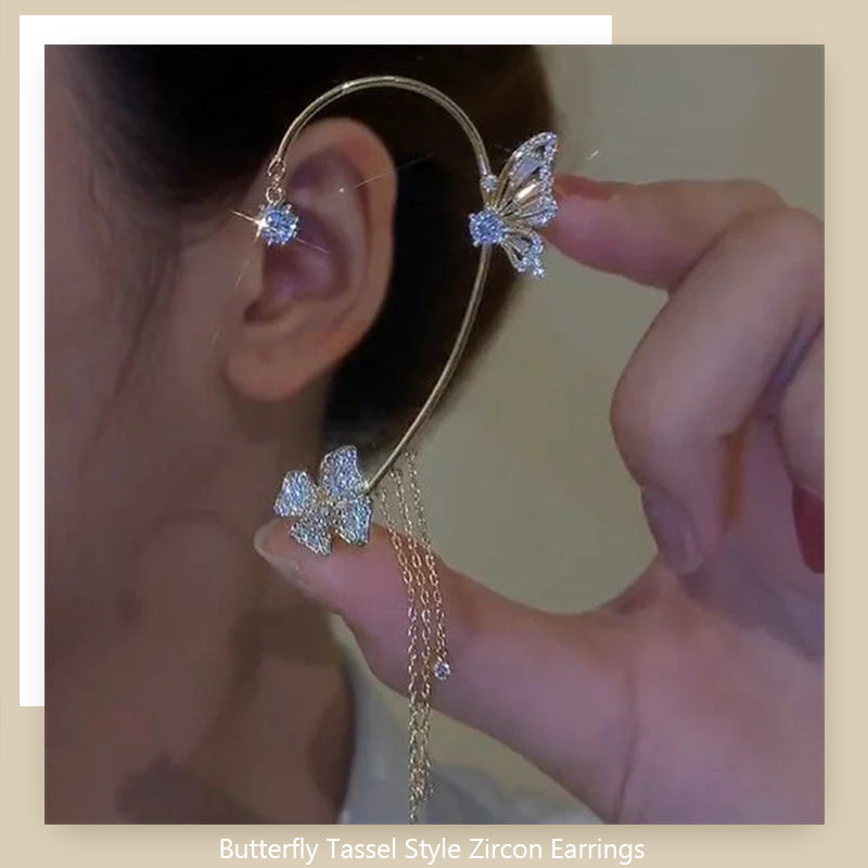Butterfly Tassel Style Zirkonörhängen