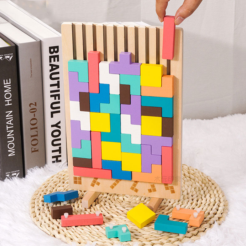 Patchwork Cube-spel i trä