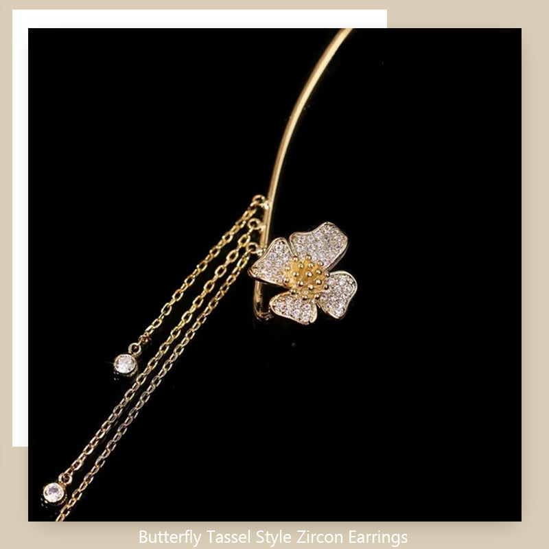 Butterfly Tassel Style Zirkonörhängen