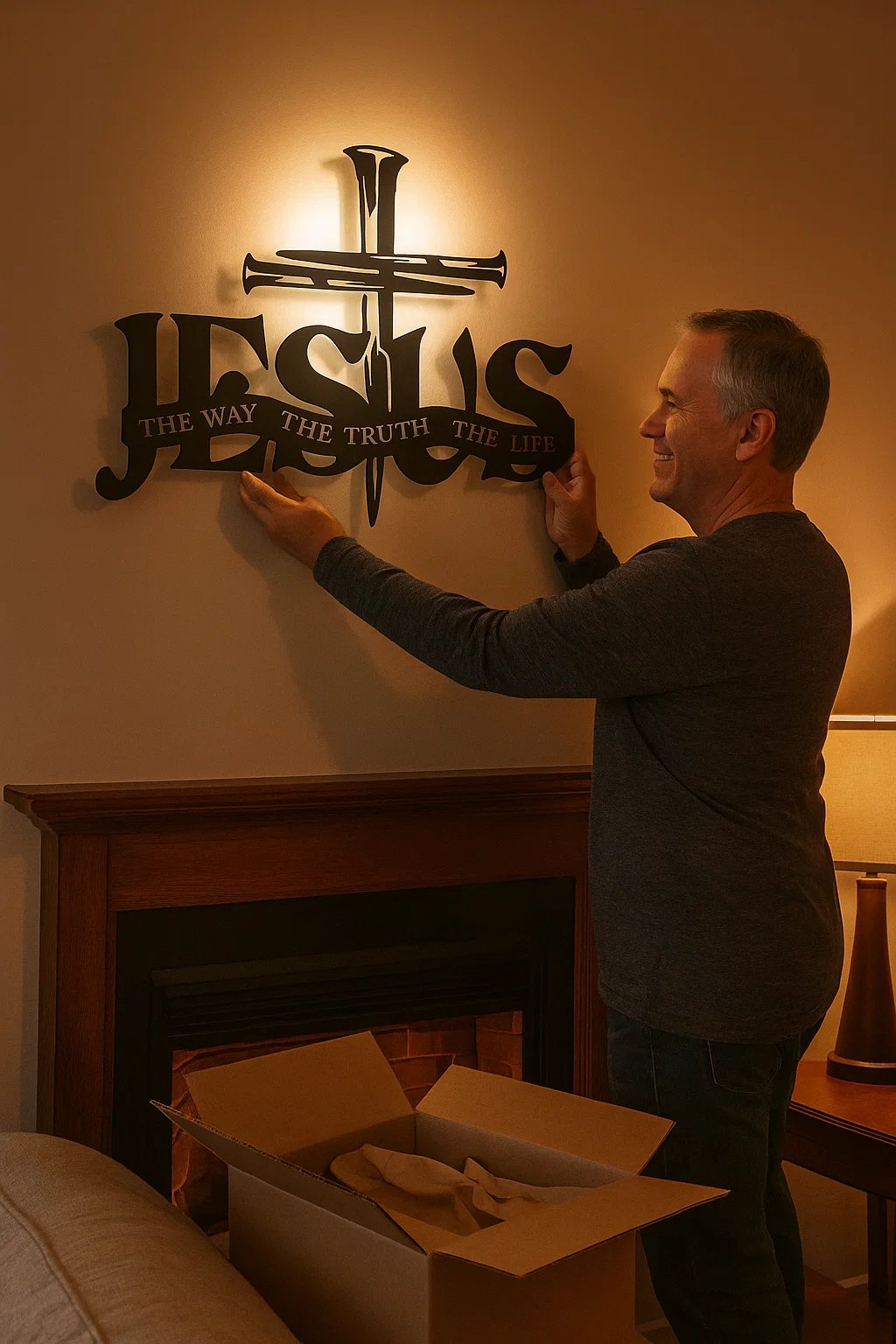 (đSista dagen 49% rabatt)đ„Jesus och kors-designad vĂ€ggkonst- âBegrĂ€nsad handgjord serie