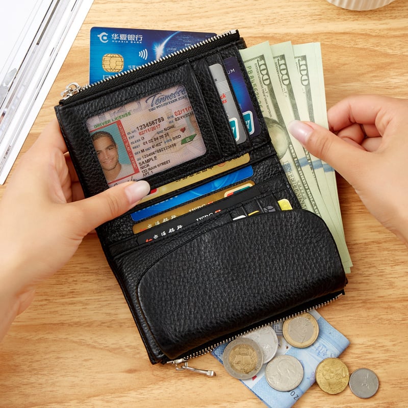 ⏰Unisex myntväska i rfid-kvalitet i kohud🔥