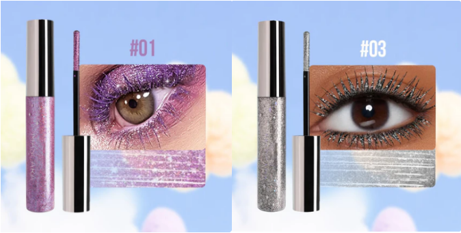 Färgglad Glittermascara