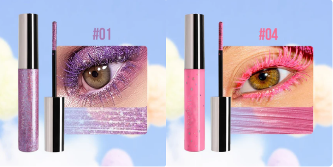 Färgglad Glittermascara