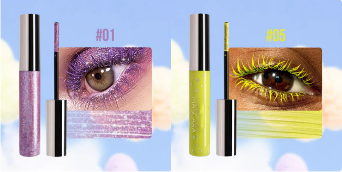 Färgglad Glittermascara