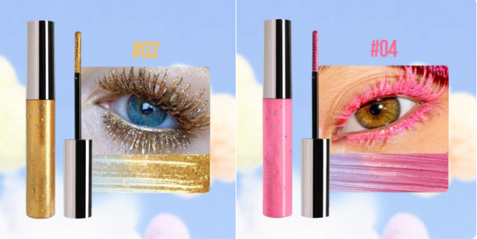 Färgglad Glittermascara