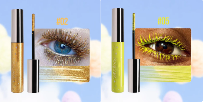 Färgglad Glittermascara