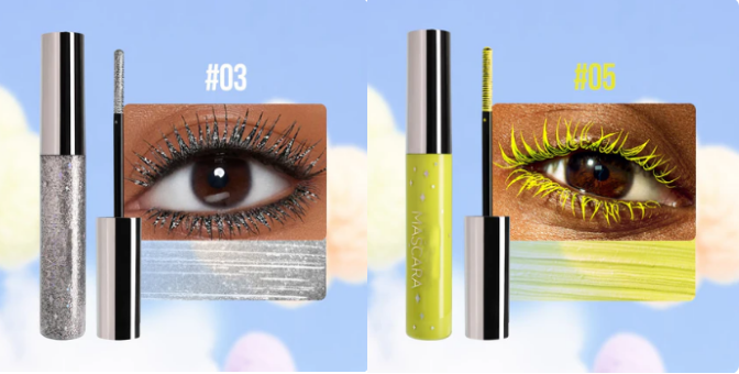 Färgglad Glittermascara