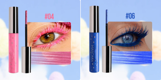 Färgglad Glittermascara