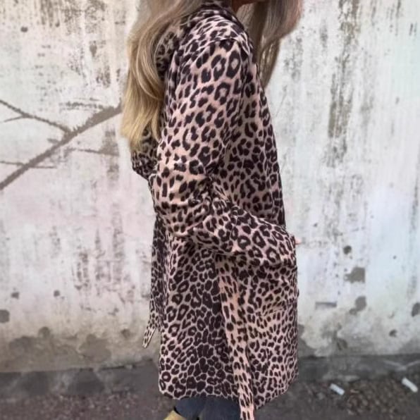 Leopardmönstrad Kofta Med Trenchcoat