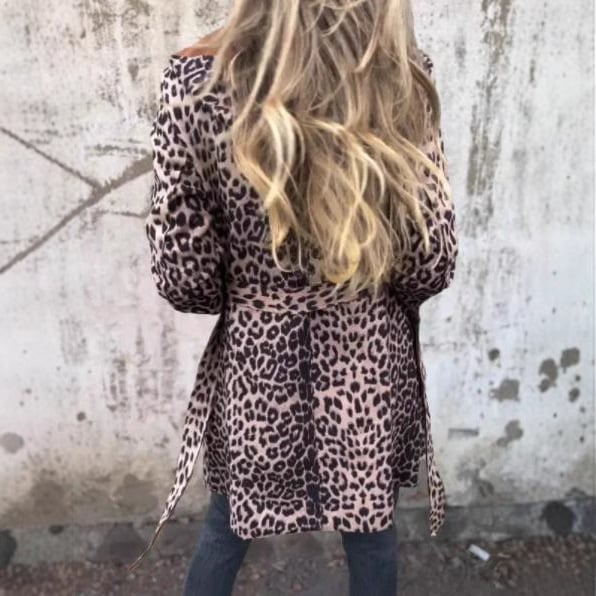 Leopardmönstrad Kofta Med Trenchcoat