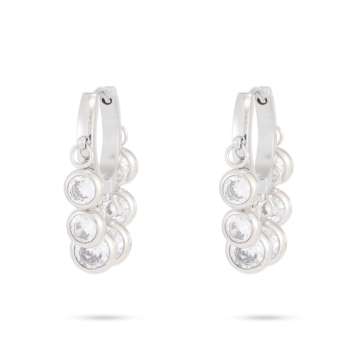 Örhängen med runda diamanter(Flera färger)