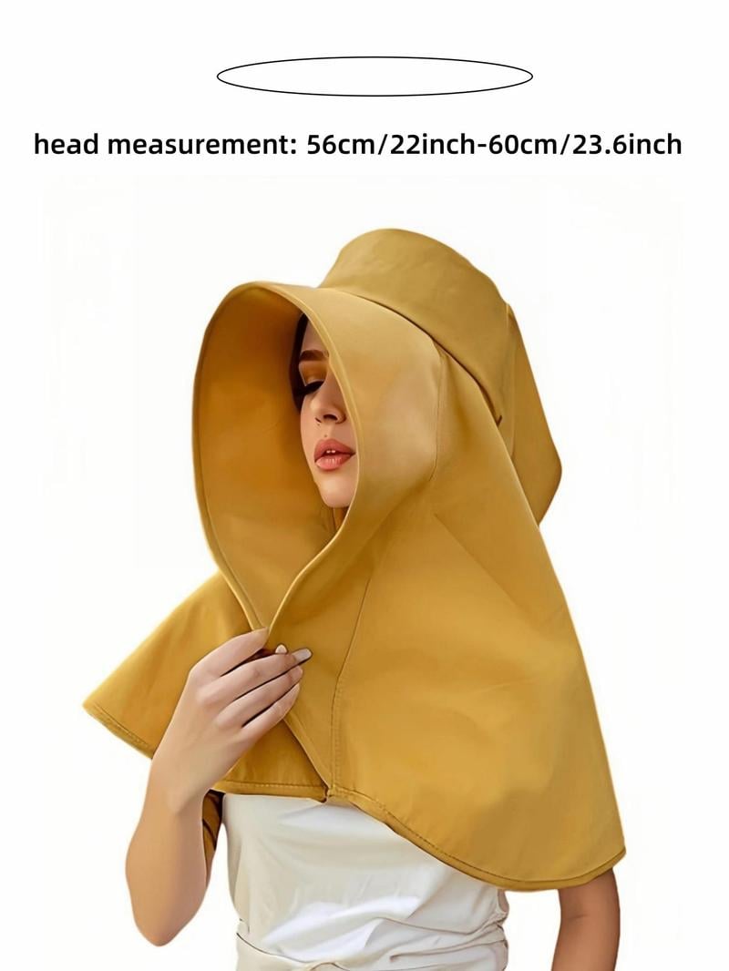 👒Helskyddande solskydd, sjal med stort brätte och solhatt👒