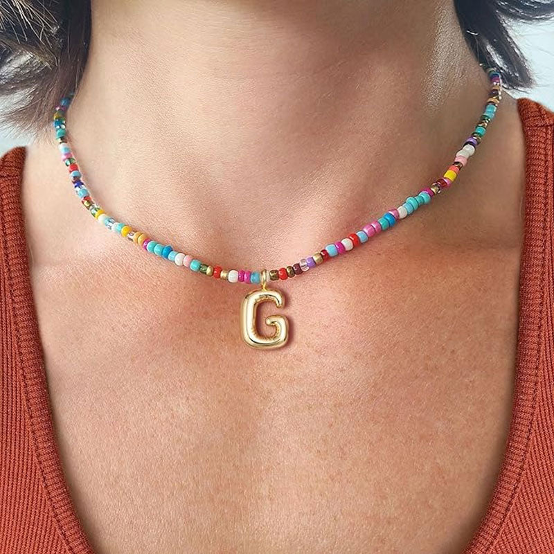 Beaded Initial Necklace