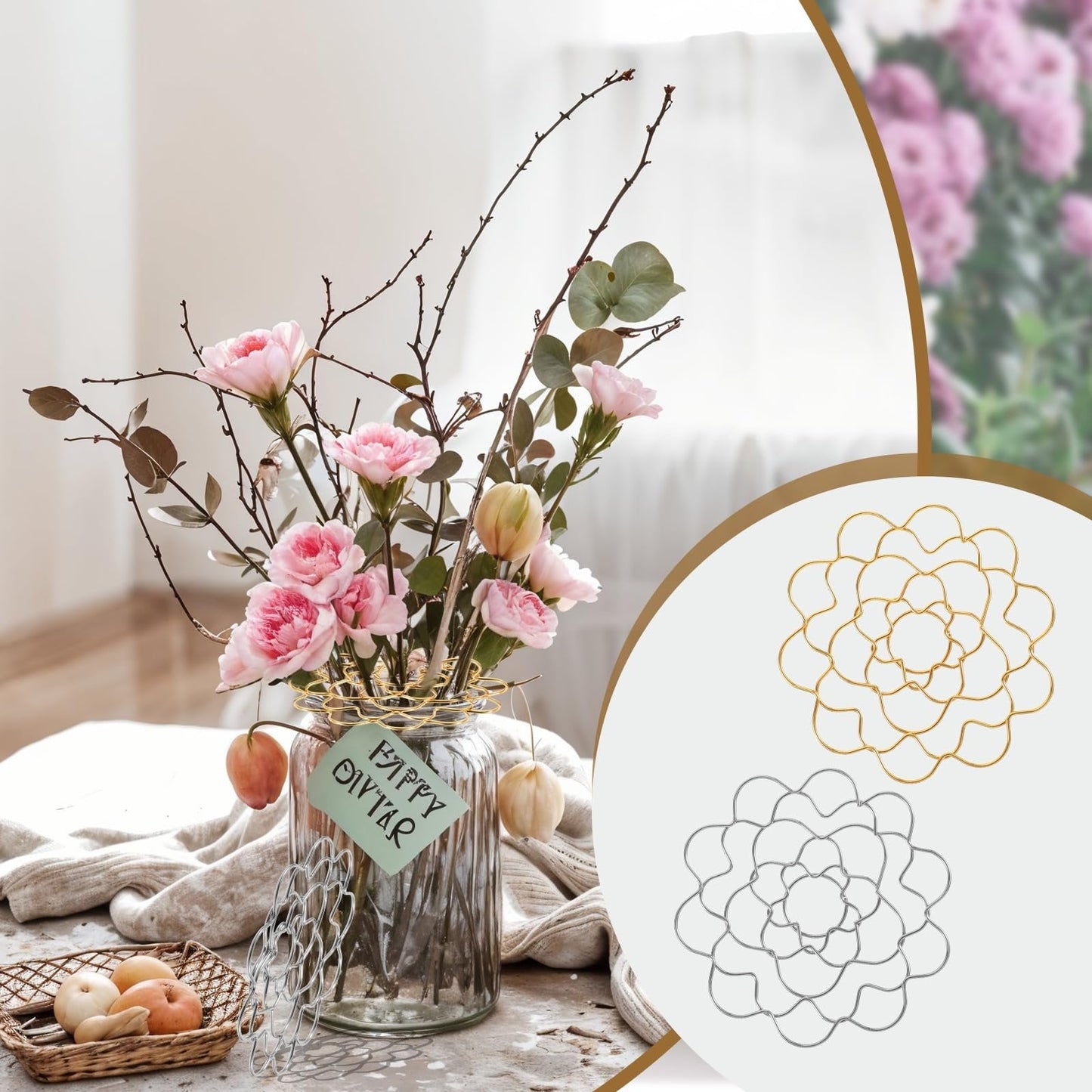 🌸Organizer i rostfritt stål med blommigt rutnät♻️