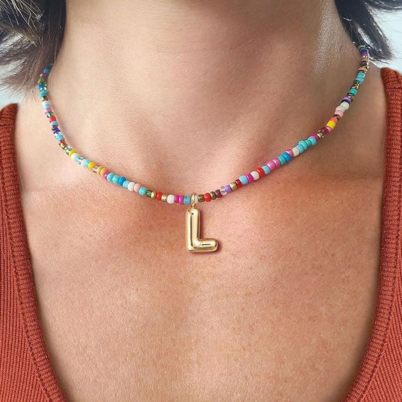 Beaded Initial Necklace