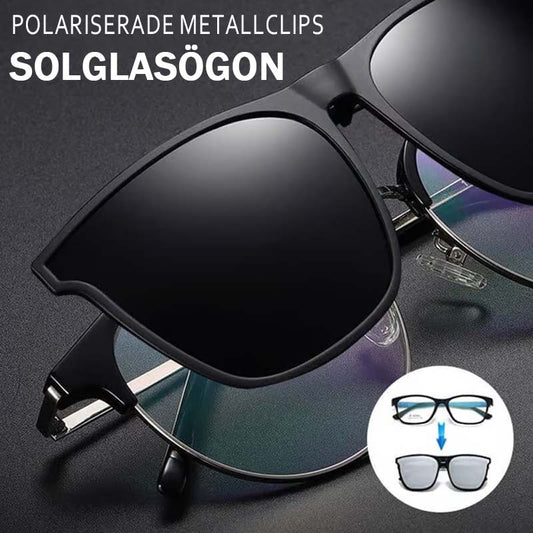 Nya polariserade clip-on solglasögon med uppfällbar design