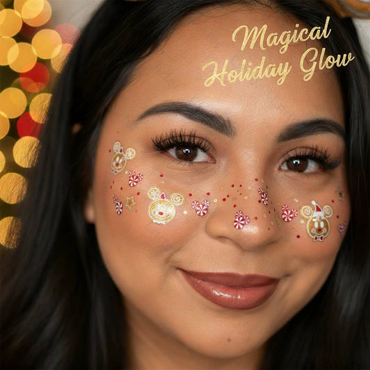🎅 Julglitter-fräkne-tatueringsklistermärke