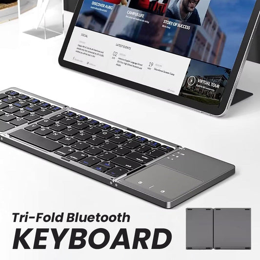 Bärbart vikbart Bluetooth-tangentbord 🚀 Lätt och smidigt med touchpad