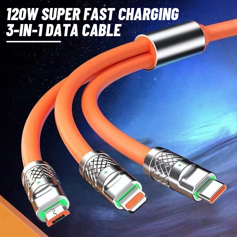 120w supersnabb laddning 3-i-1 datakabel