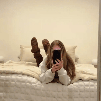 Knästrumpor med gåsdun till jul