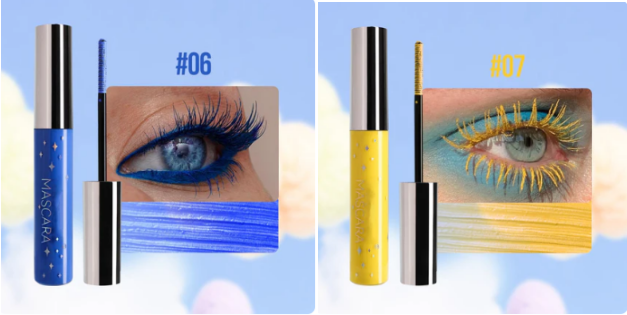 Färgglad Glittermascara
