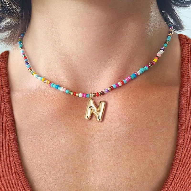 Beaded Initial Necklace