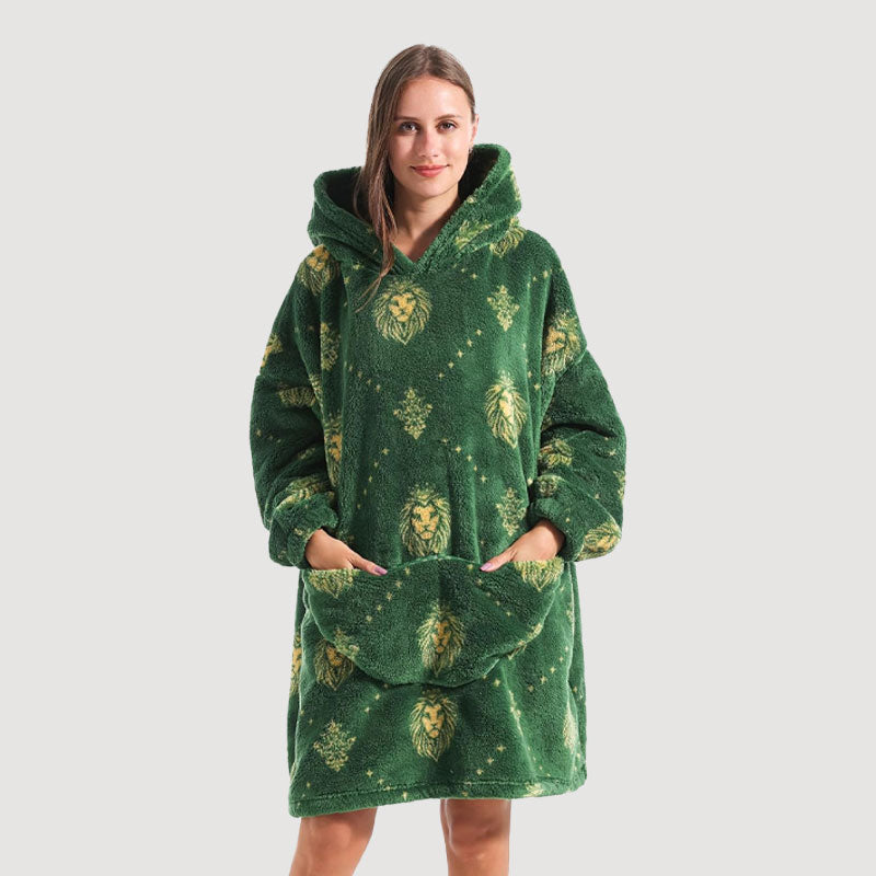 🧸 Förtjockad badrock med huva och filt