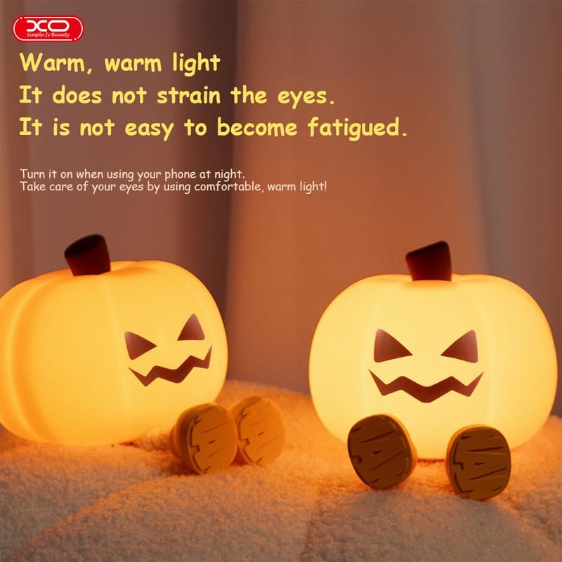 🎃 Lys upp din Halloween✨ Ultimate Pumpkin Night Light - För mysig, festlig atmosfär hela natten lång!