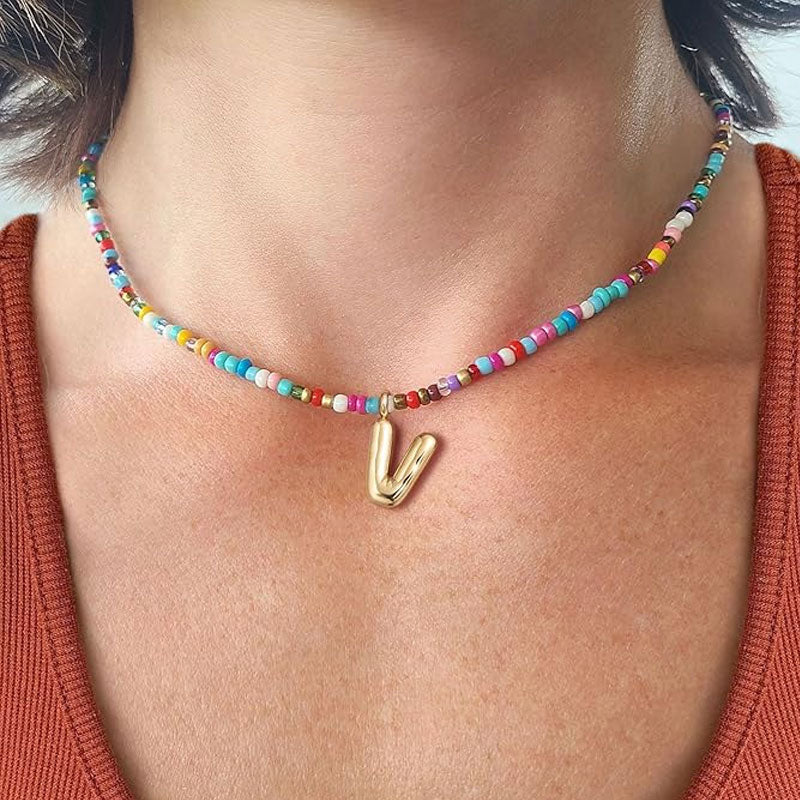 Beaded Initial Necklace
