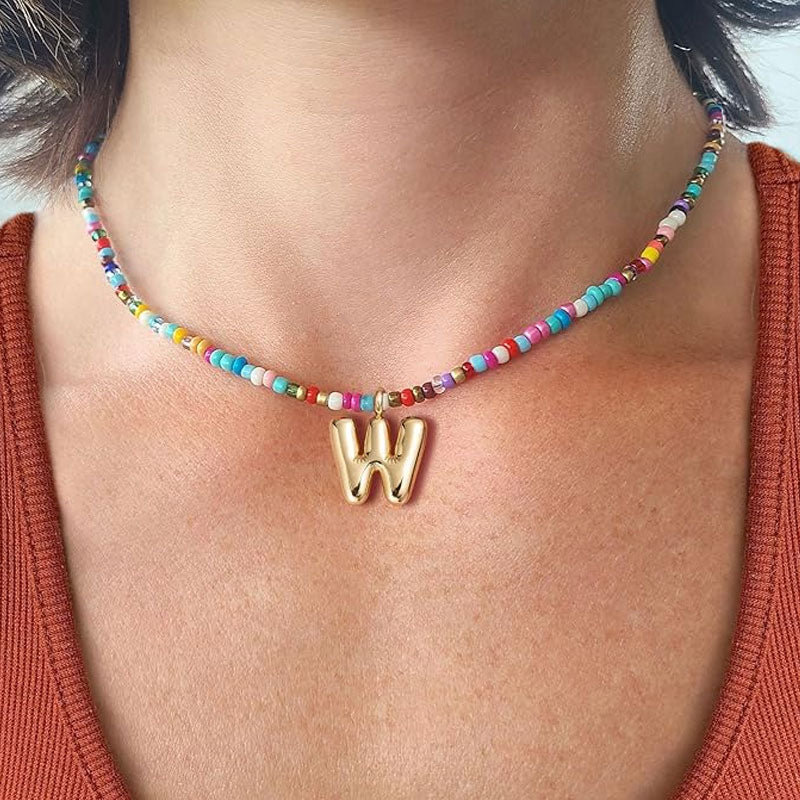 Beaded Initial Necklace