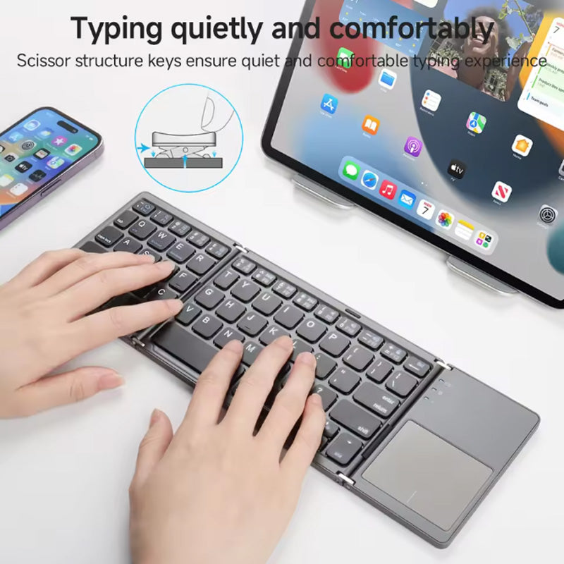 Bärbart vikbart Bluetooth-tangentbord 🚀 Lätt och smidigt med touchpad