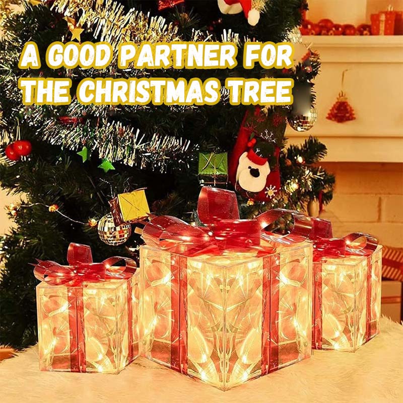 🔥Juldekoration Laserfällbar Lysande Presentask
