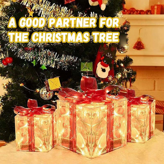🔥Juldekoration Laserfällbar Lysande Presentask