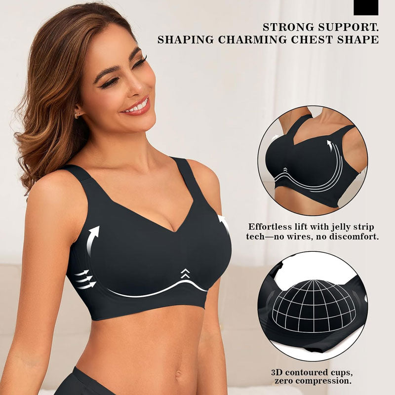 Sömlös och bygelfri sport-bh i stor storlek